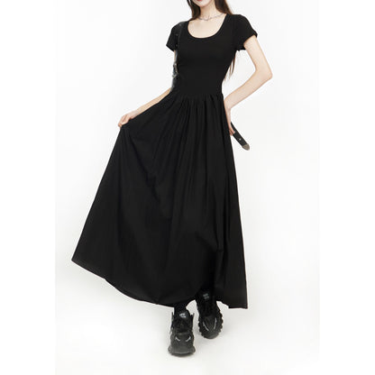 Scoop Neck Gathered Maxi Dress
