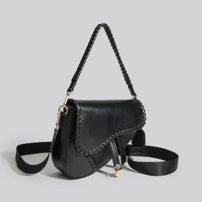 Asymmetrical Saddle Stitch Shoulder Bag