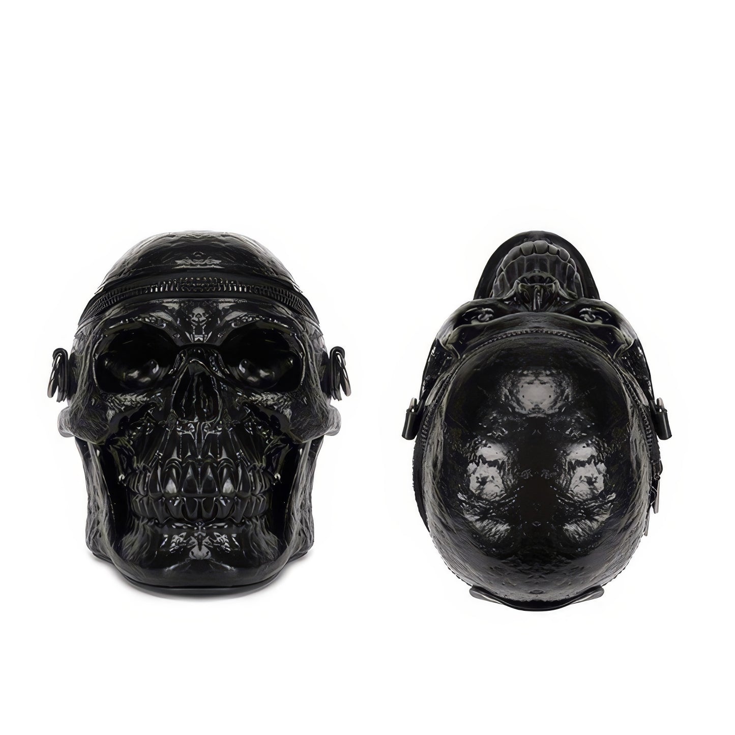 Glossy Skull-Shaped Shoulder Bag