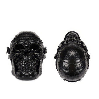 Glossy Skull-Shaped Shoulder Bag