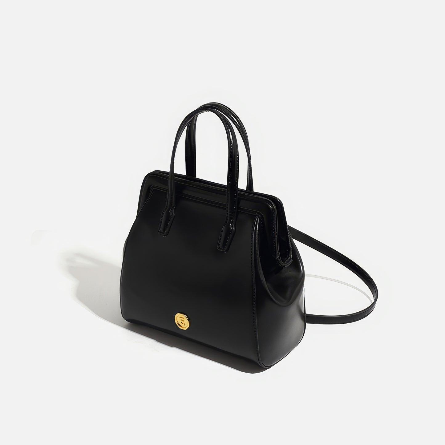 Structured Glossy Top Handle Backpack