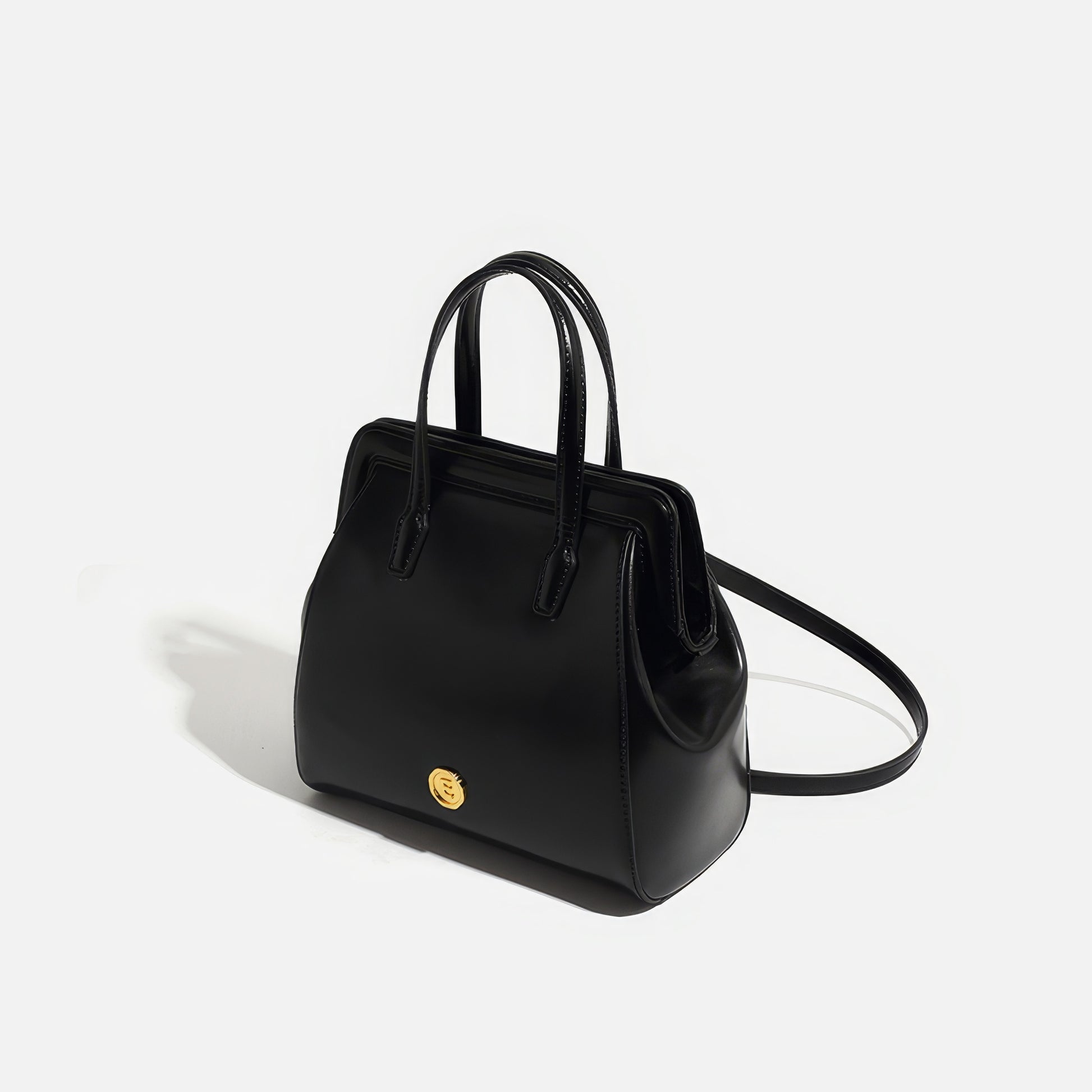 Structured Glossy Top Handle Backpack