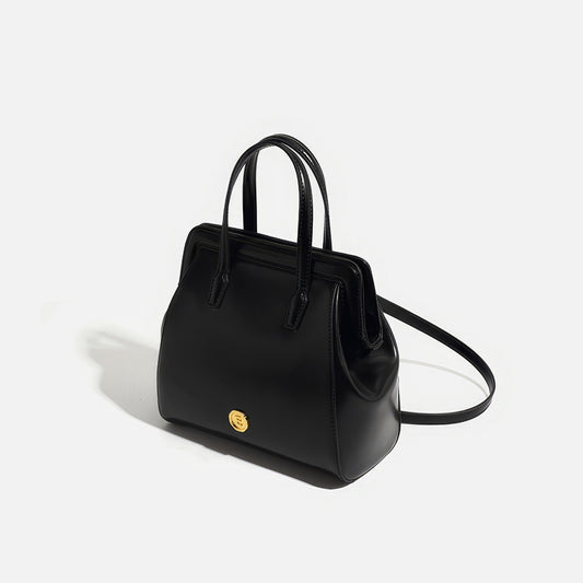 Structured Glossy Top Handle Backpack