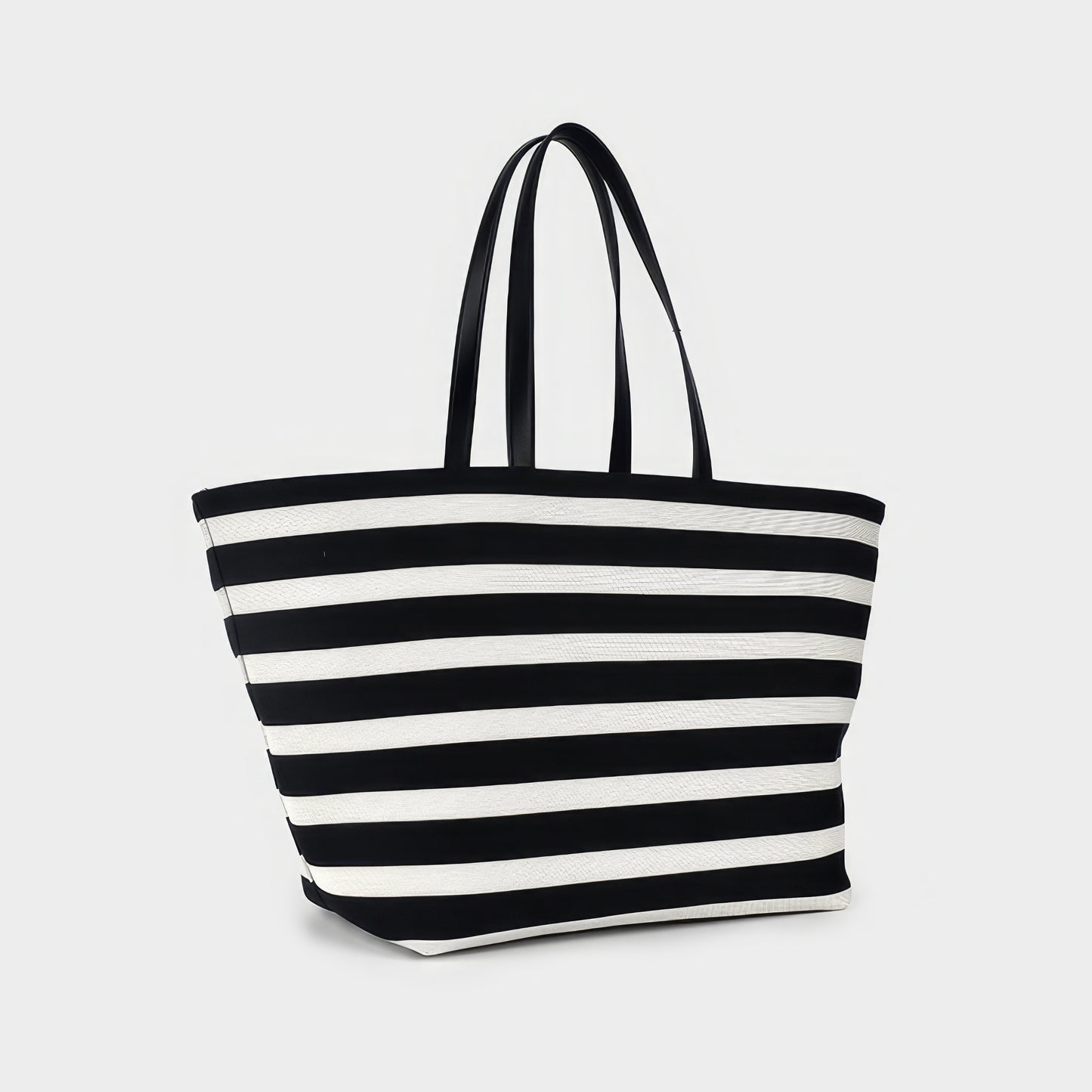 Striped Canvas Oversized Tote Bag