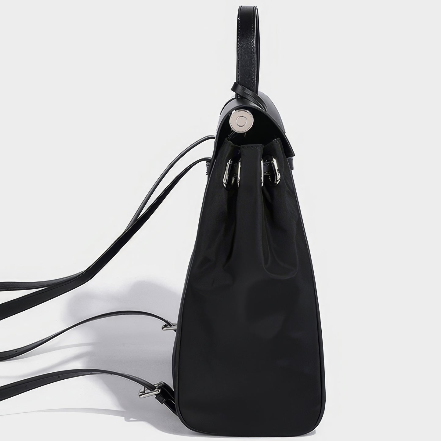 Structured Lock Detail Backpack Bag