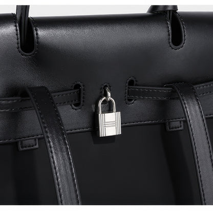 Structured Lock Detail Backpack Bag