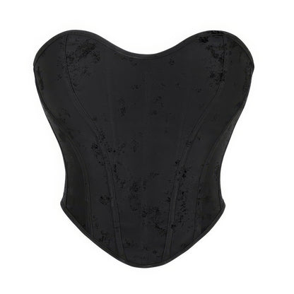 Velvet Zip-Up Structured Corset Top