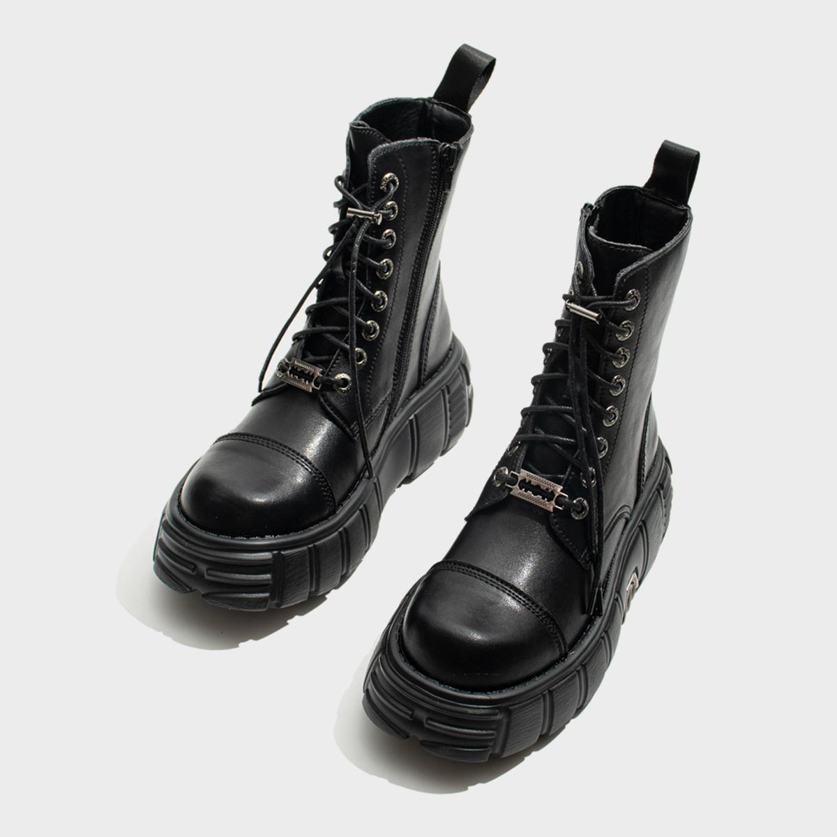 Black Razor Sole Combat Boots
