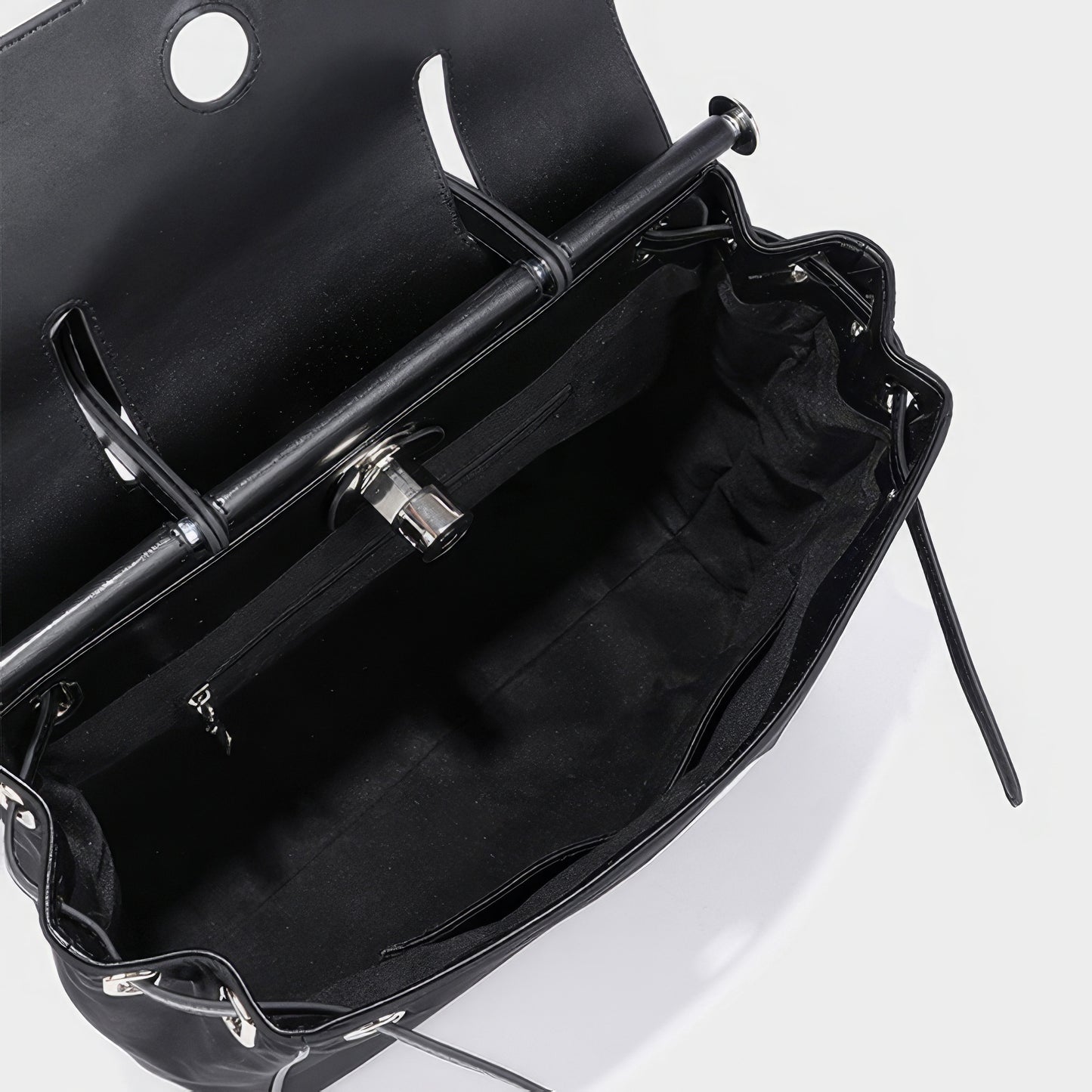 Structured Lock Detail Backpack Bag