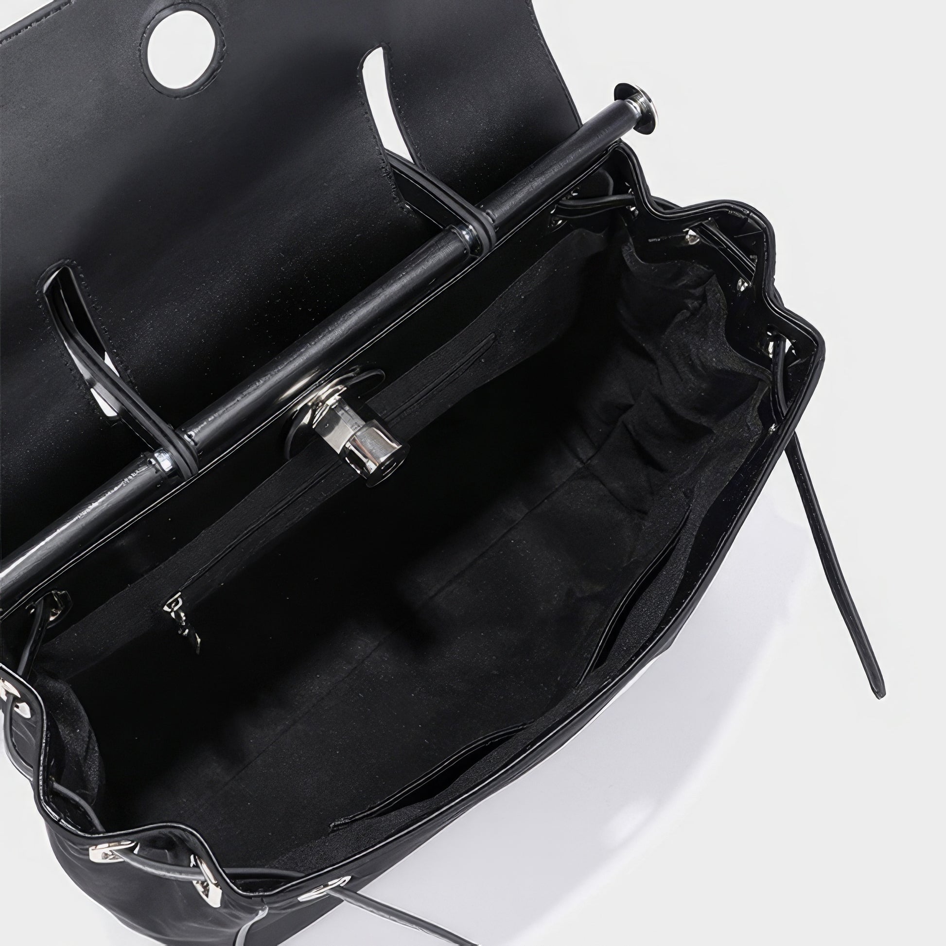 Structured Lock Detail Backpack Bag