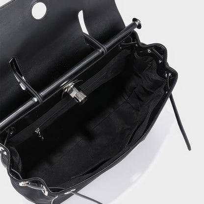Structured Lock Detail Backpack Bag