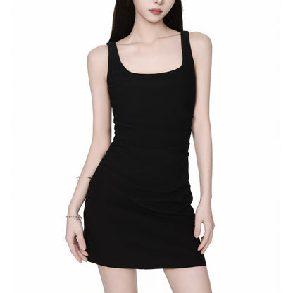 Square Neck Sleeveless Fitted Mini Dress