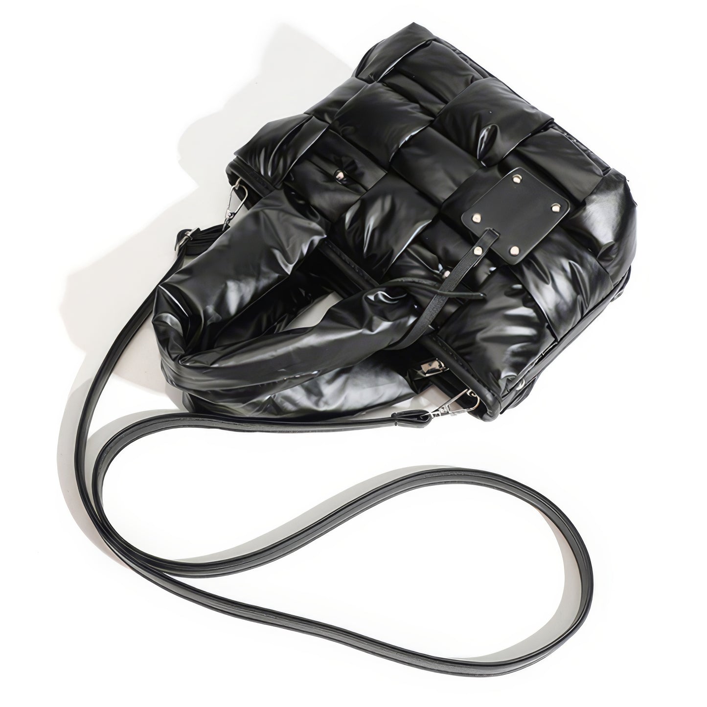 Padded Glossy Quilted Tote Bag