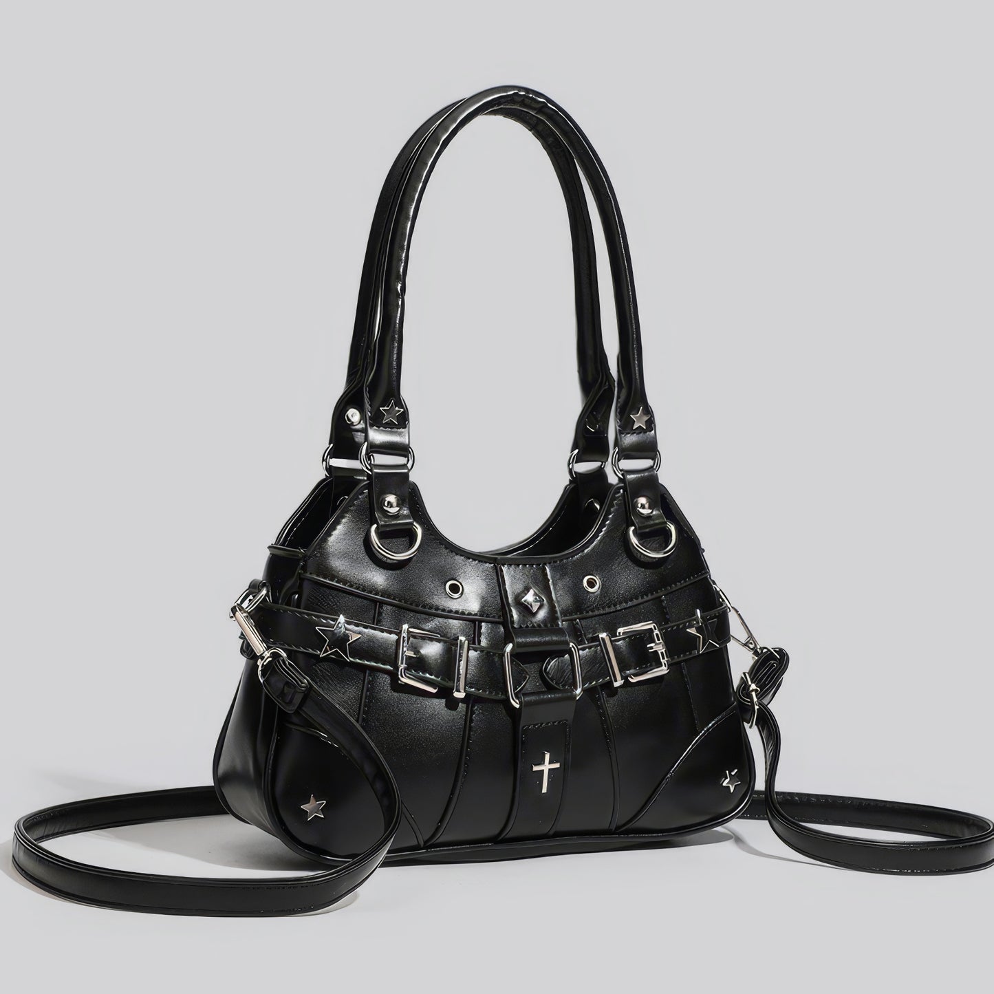 Star Rivet Buckle Detail Handbag