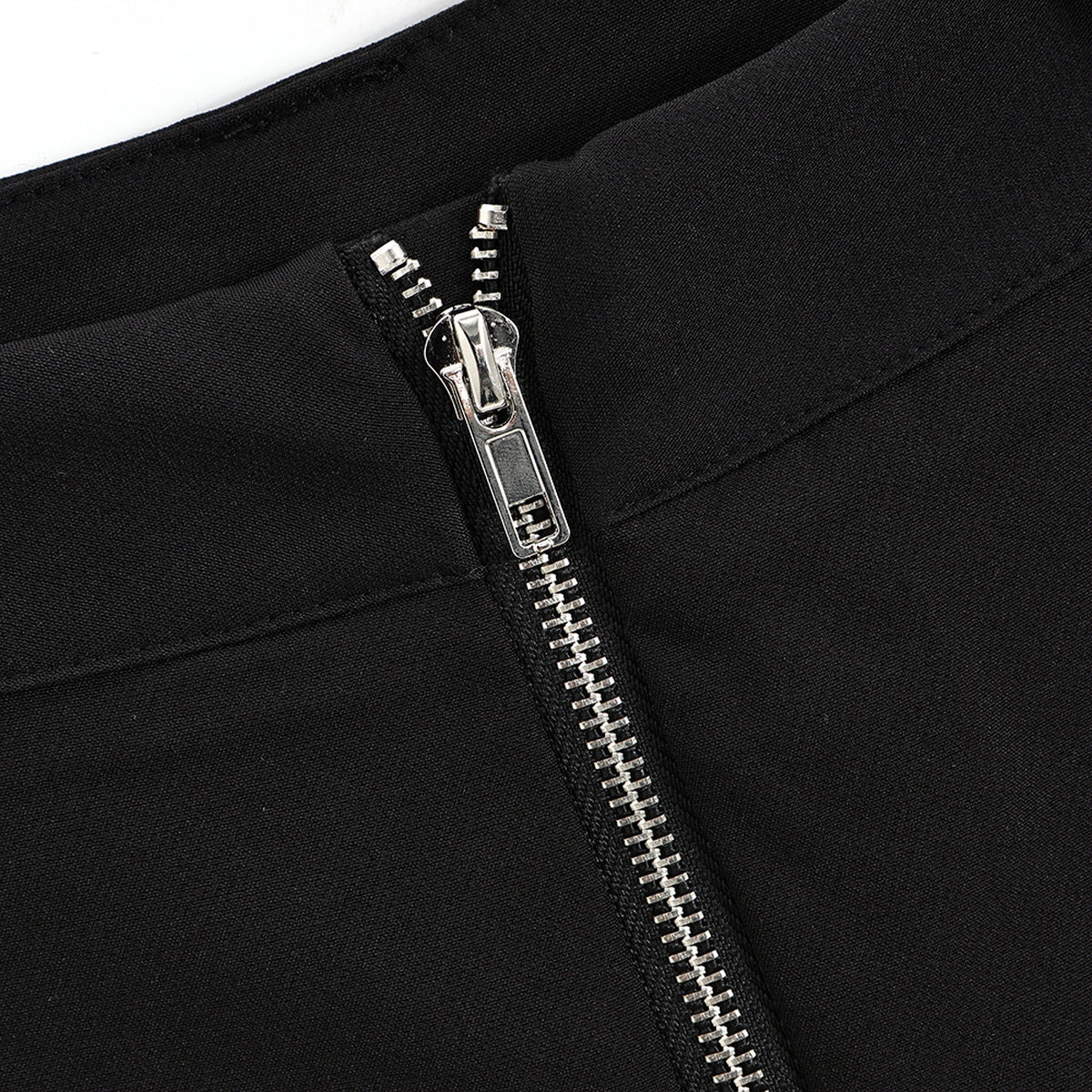Zipper Detail Wide-Leg Pants