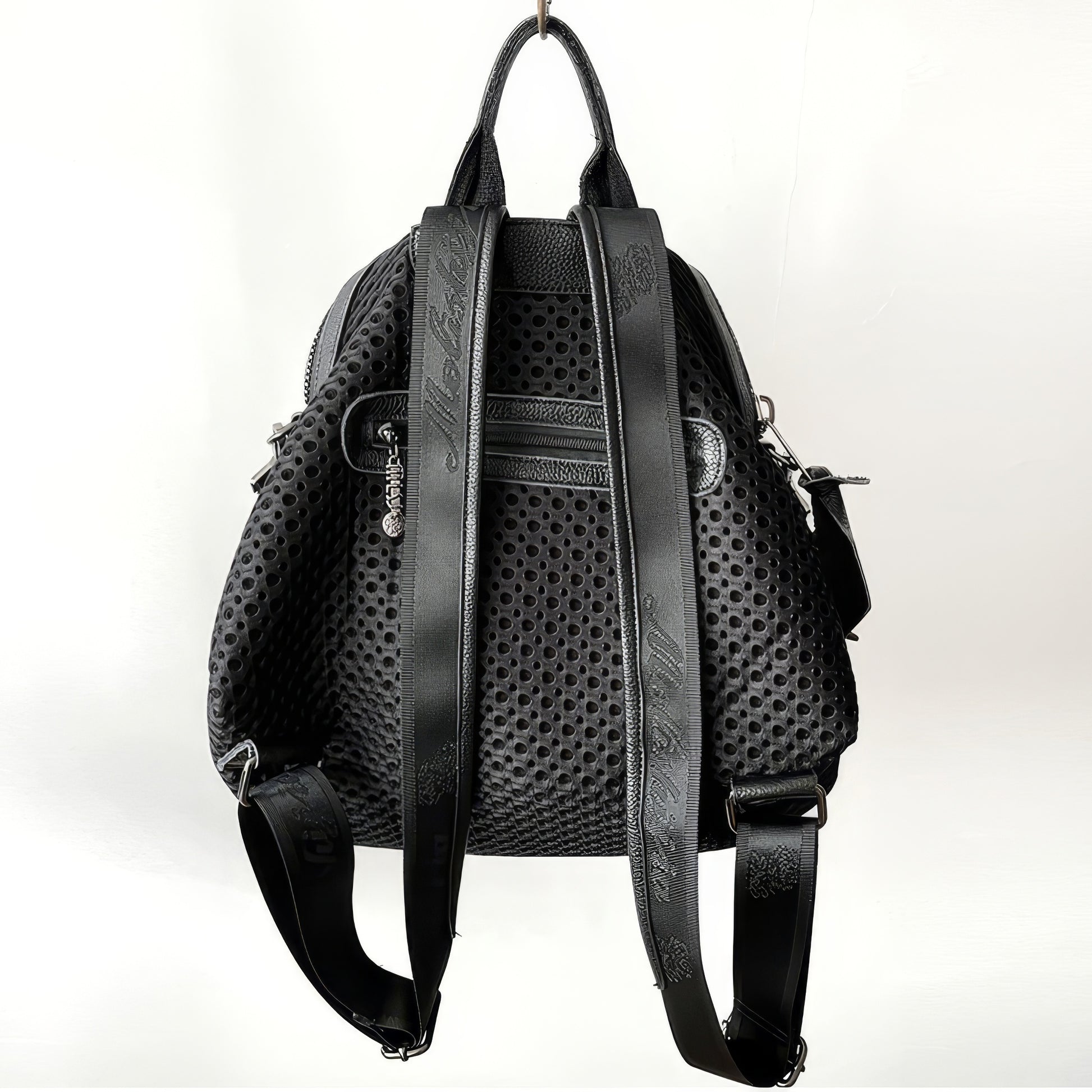 Perforated Mesh Convertible Zip Backpack