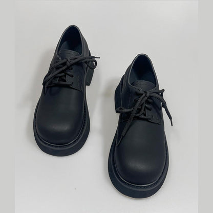 Black Chunky Cut-Out Sole Derby Shoes