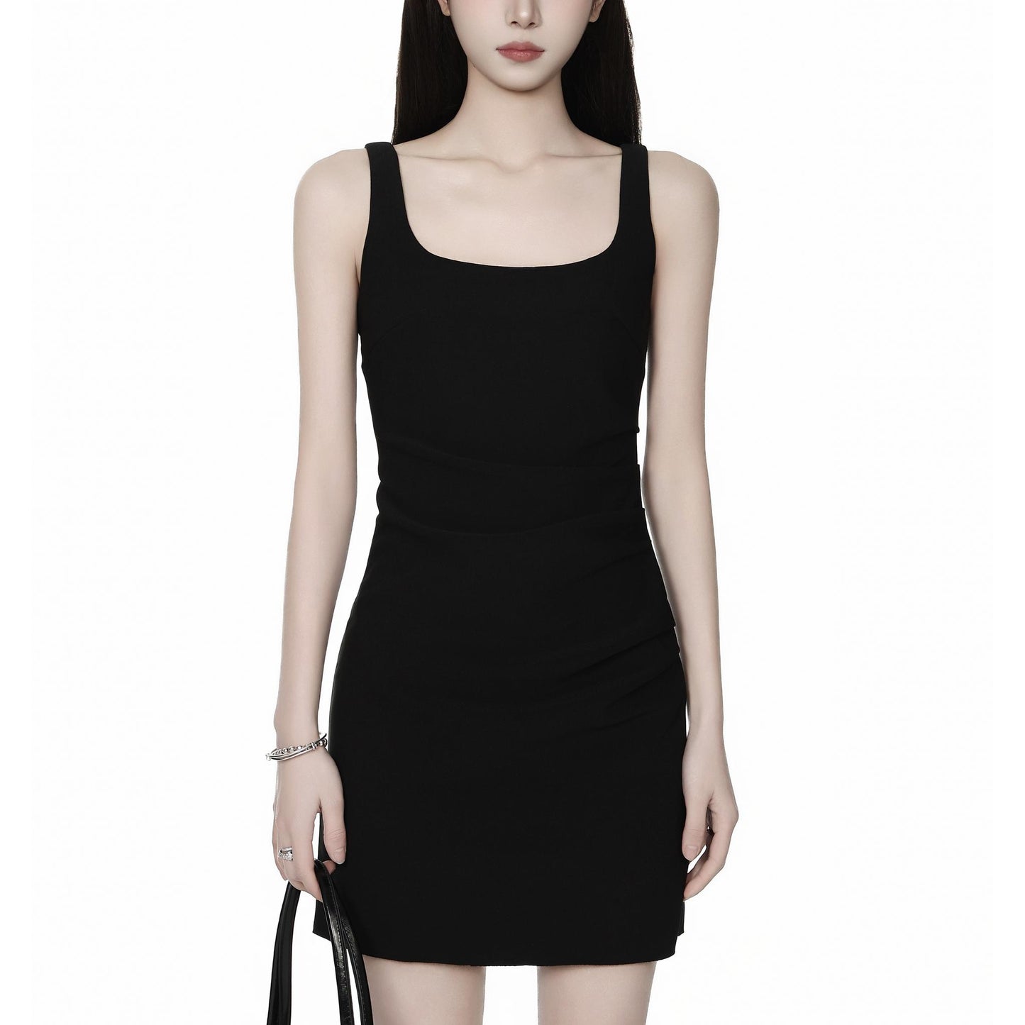 Square Neck Sleeveless Fitted Mini Dress