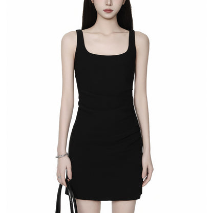 Square Neck Sleeveless Fitted Mini Dress
