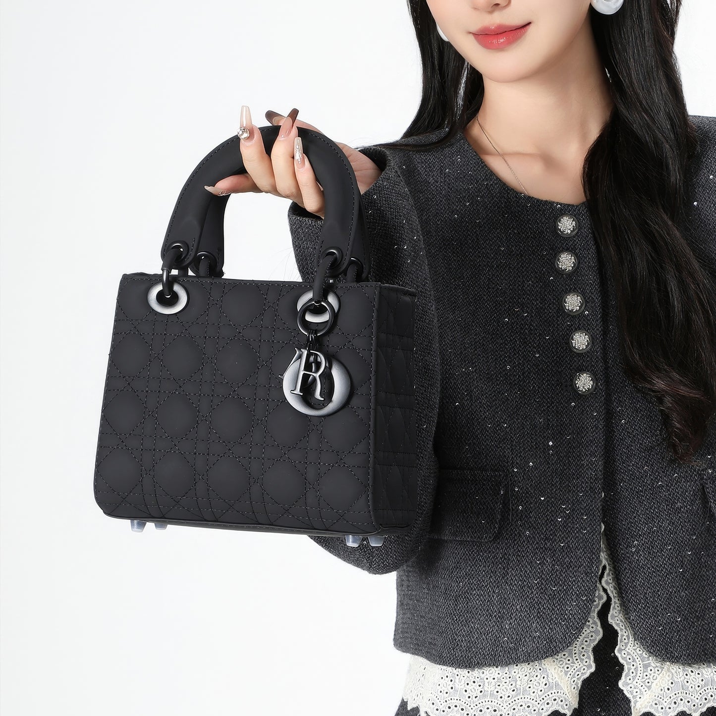 Matte Quilted Charm Mini Tote