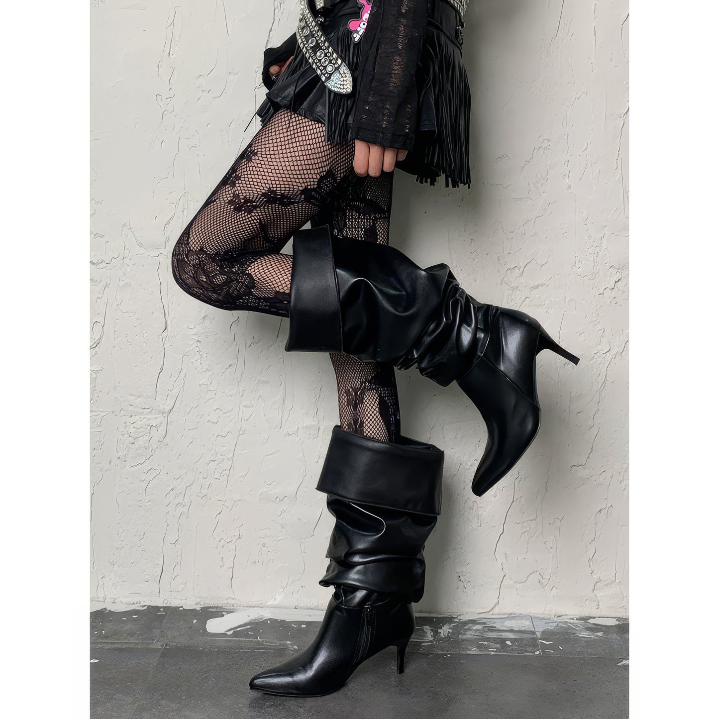 Floral Lace Fishnet Tights