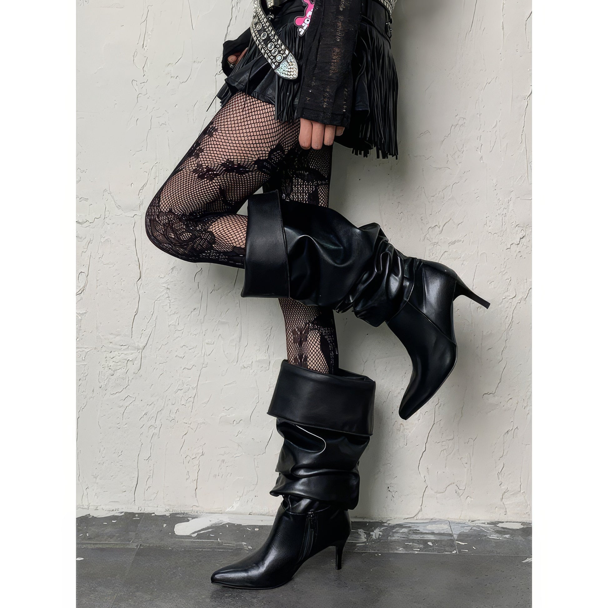 Floral Lace Fishnet Tights