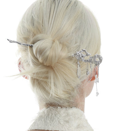 Pearl Drop Silver Hair Stick