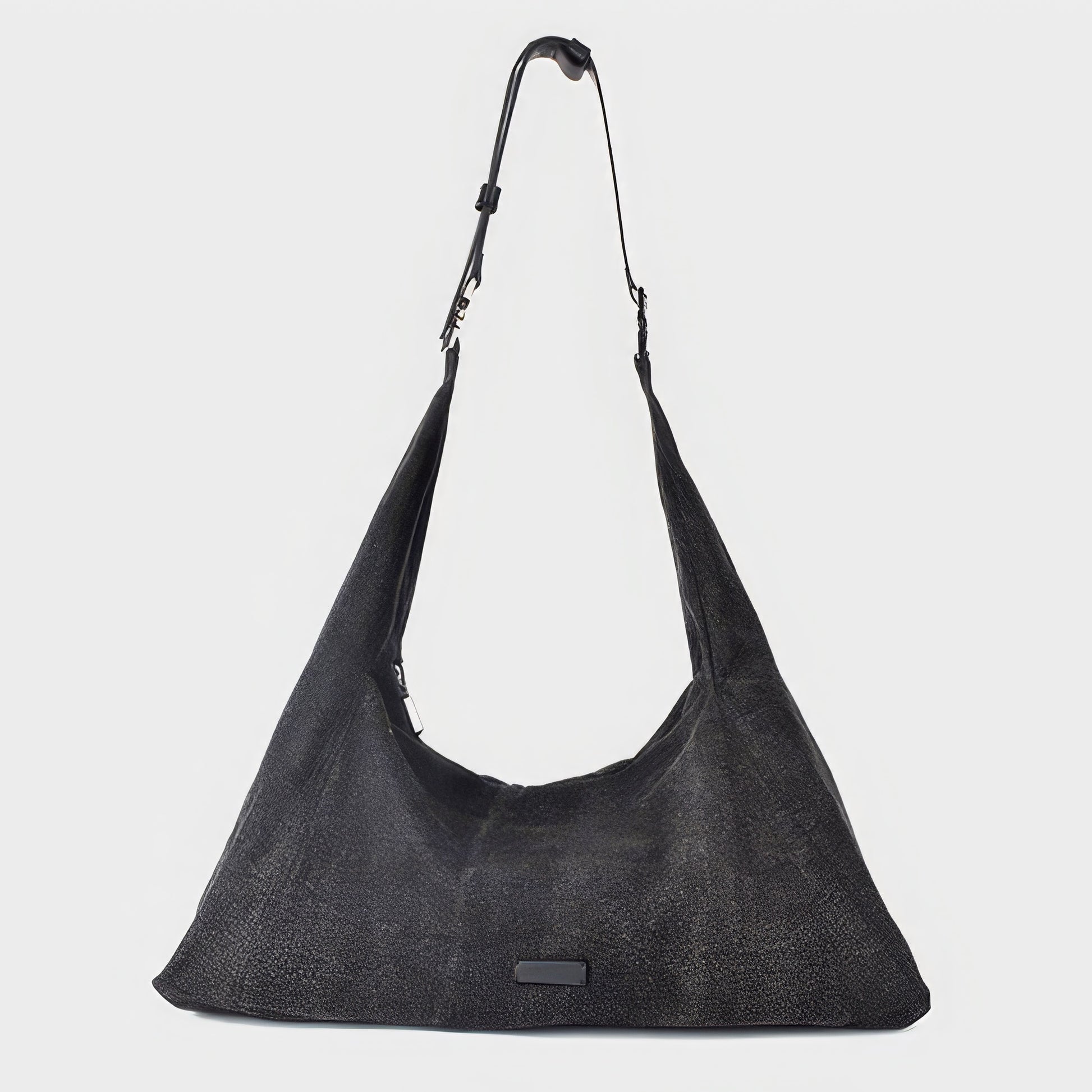 Charcoal Washed Oversized Hobo Bag