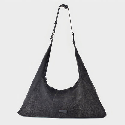 Charcoal Washed Oversized Hobo Bag