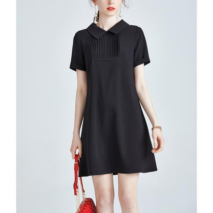 Pleated Collar A-Line Mini Dress