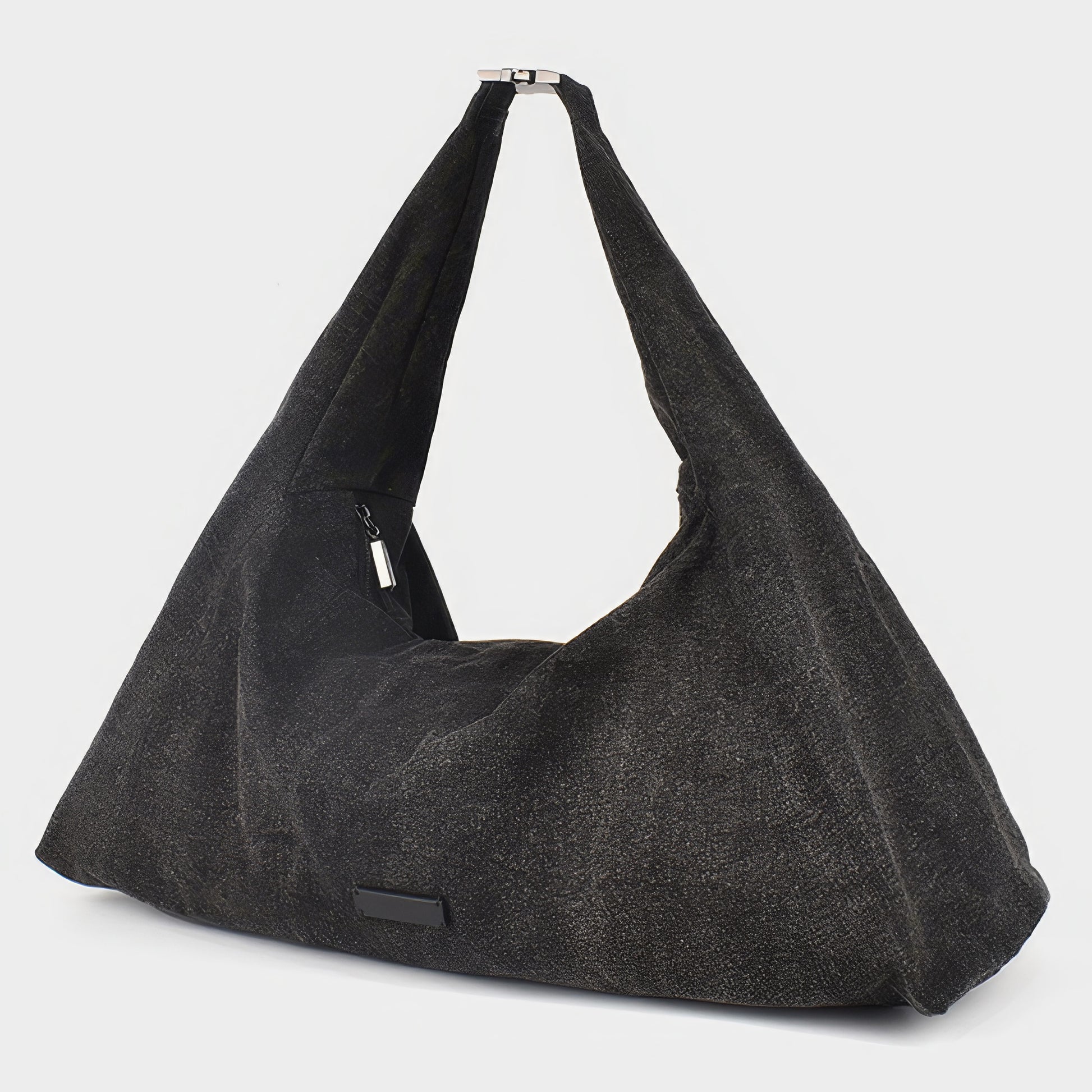 Charcoal Washed Oversized Hobo Bag