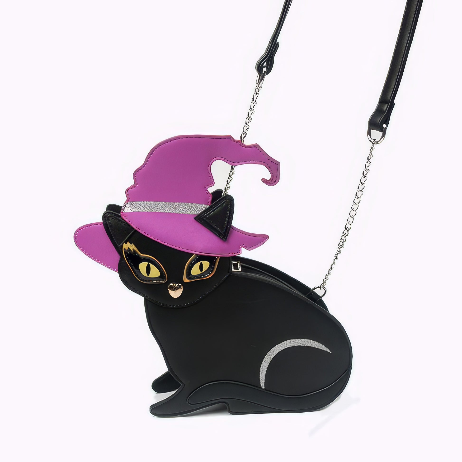 Witch Hat Black Cat Crossbody Bag