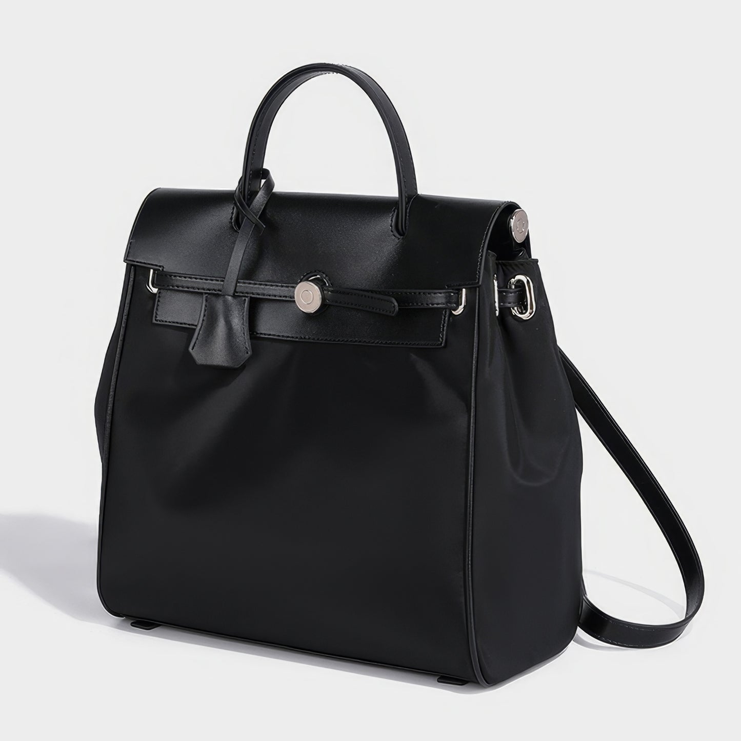 Structured Lock Detail Backpack Bag