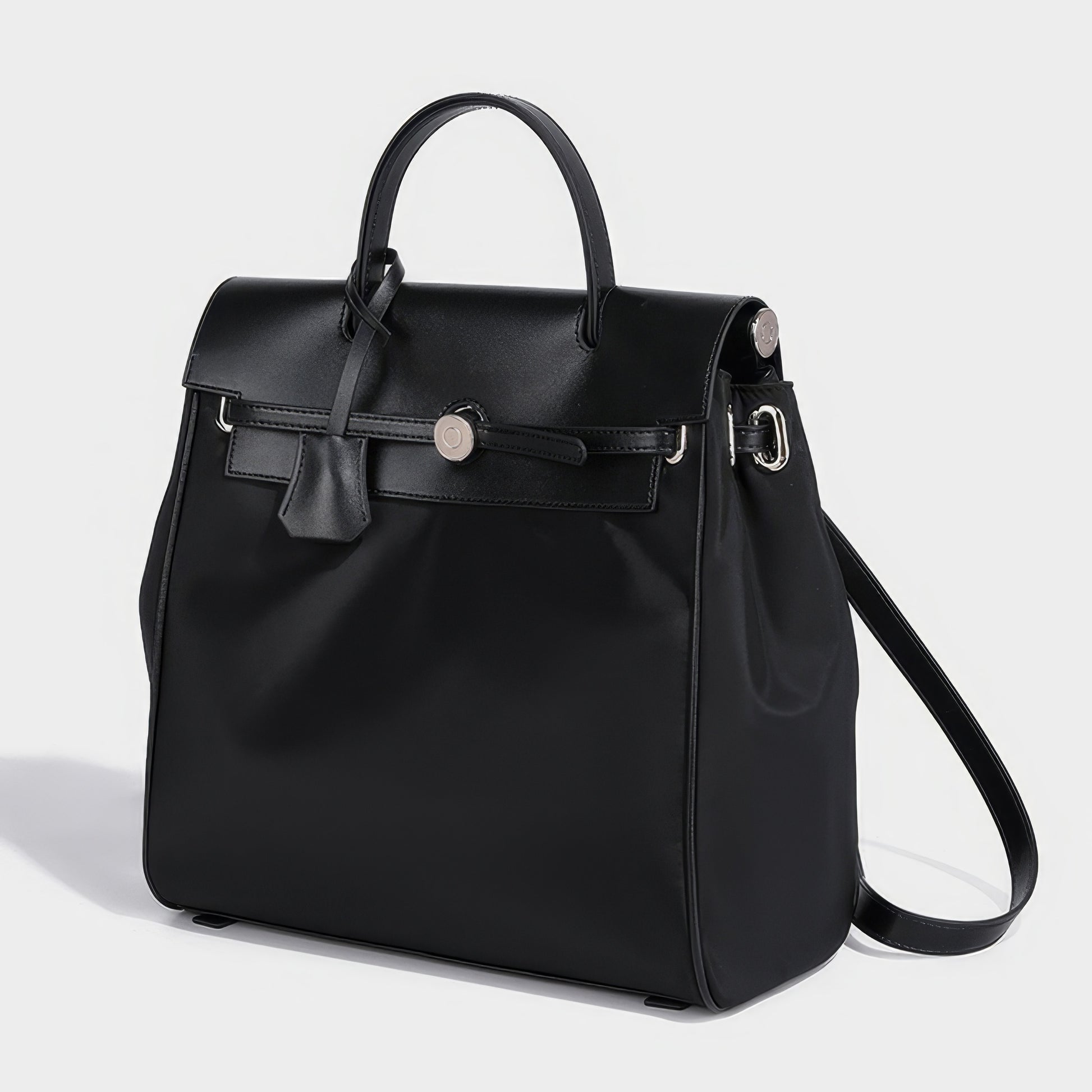 Structured Lock Detail Backpack Bag