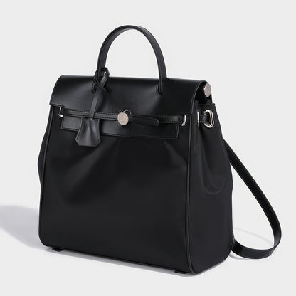 Structured Lock Detail Backpack Bag