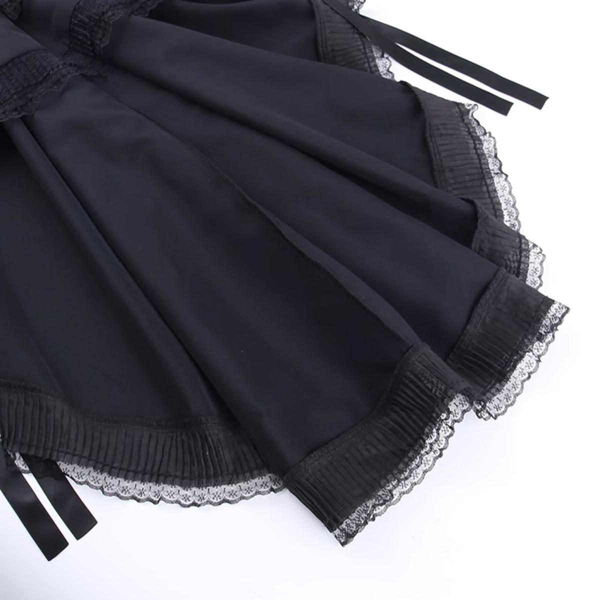 Lace Trim Layered High-Low Skirt