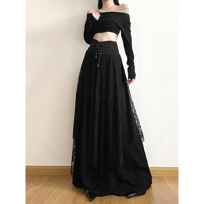 Corset Lace Maxi Skirt