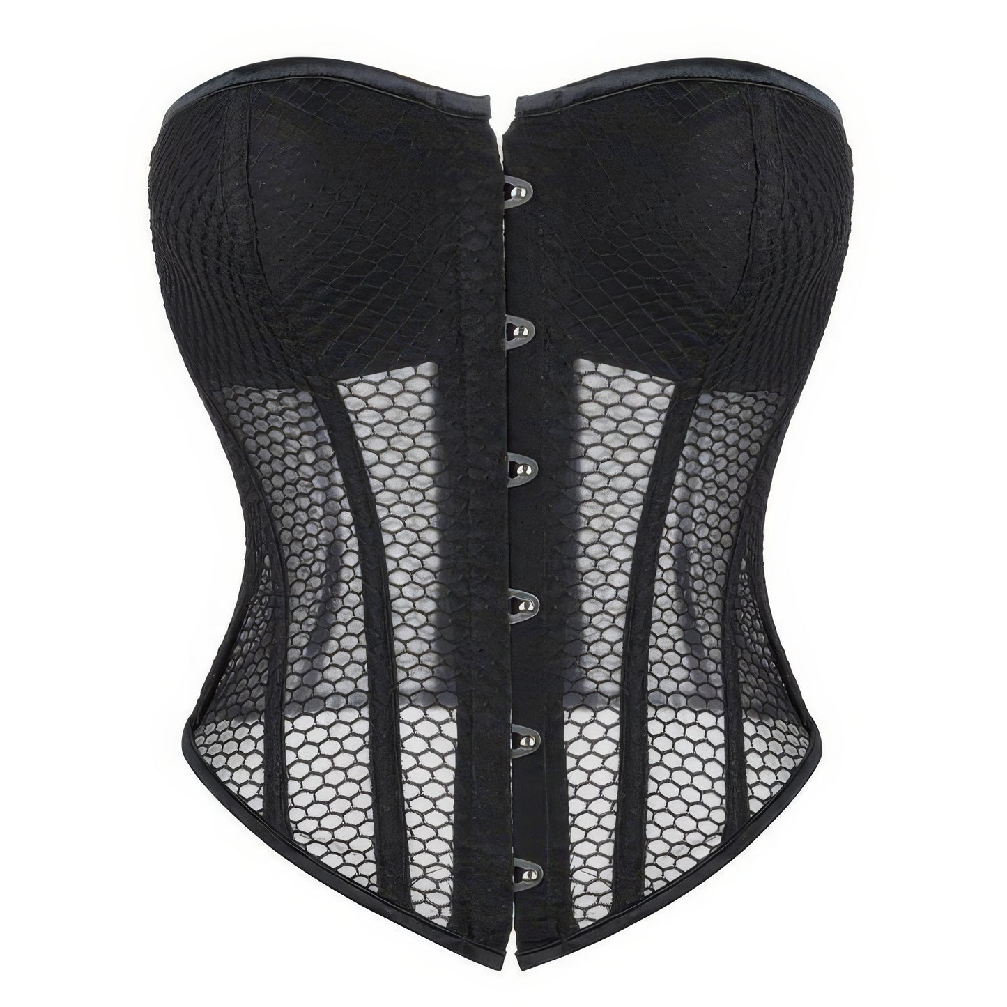 Mesh Panel Fishnet Corset Top