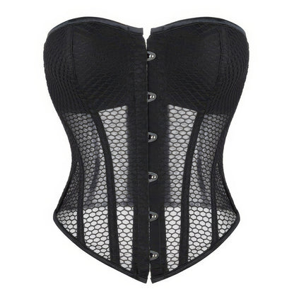 Mesh Panel Fishnet Corset Top
