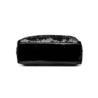 Sleek Glossy Black Shoulder Bag