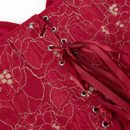 Floral Lace Jacquard Bustier Corset Top
