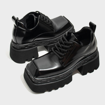 Chunky Square-Toe Platform Shoes