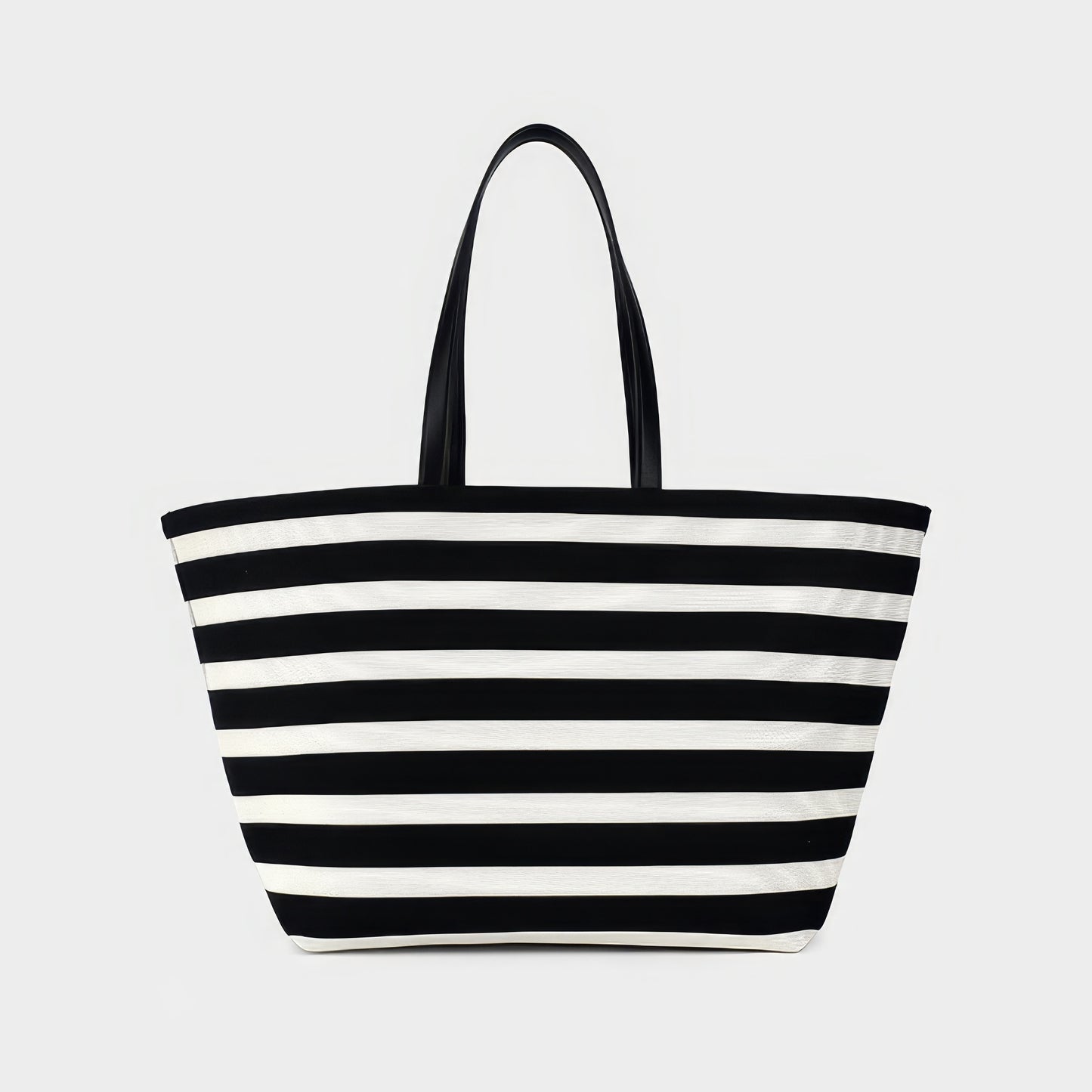 Striped Canvas Oversized Tote Bag