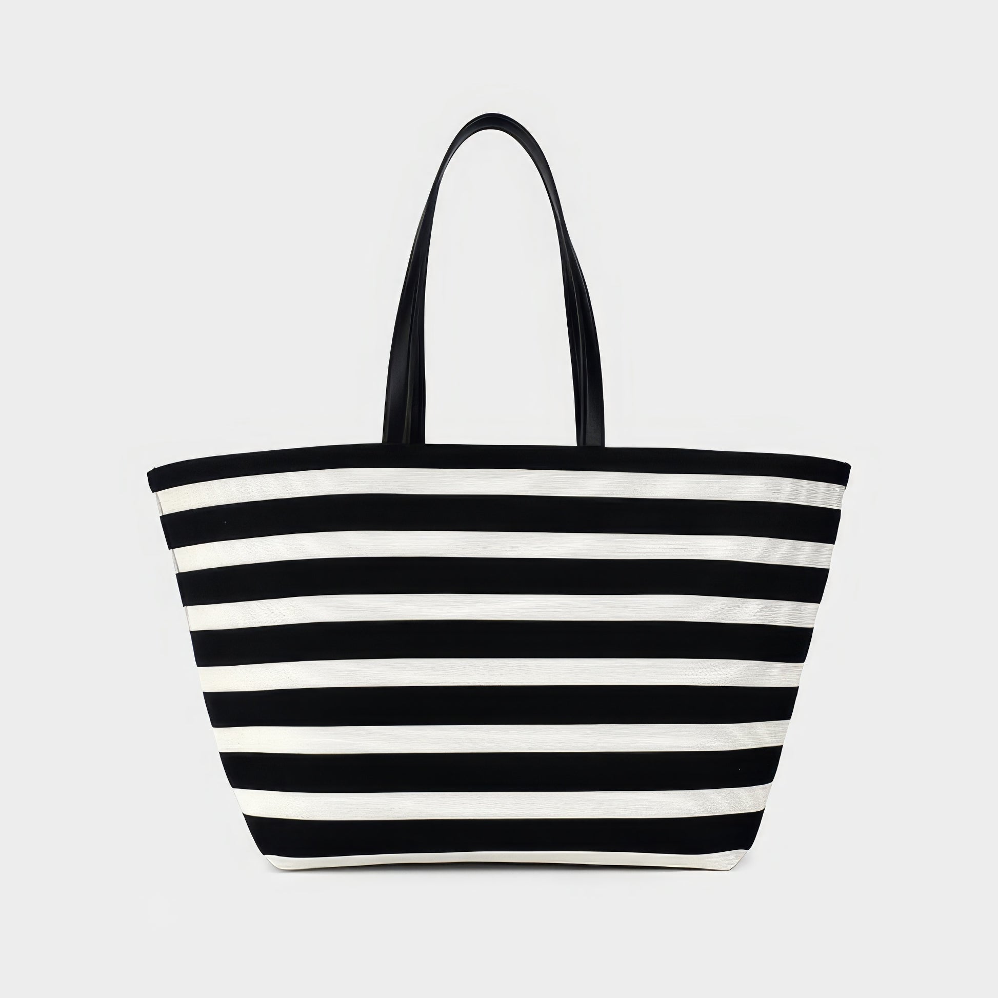 Striped Canvas Oversized Tote Bag