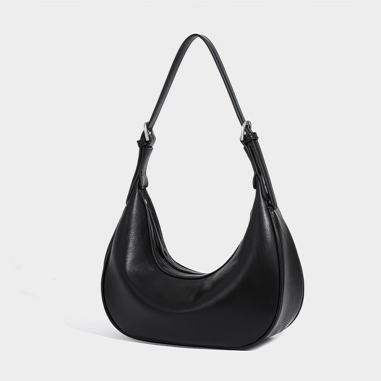 Soft Curved Faux Leather Shoulder Bag