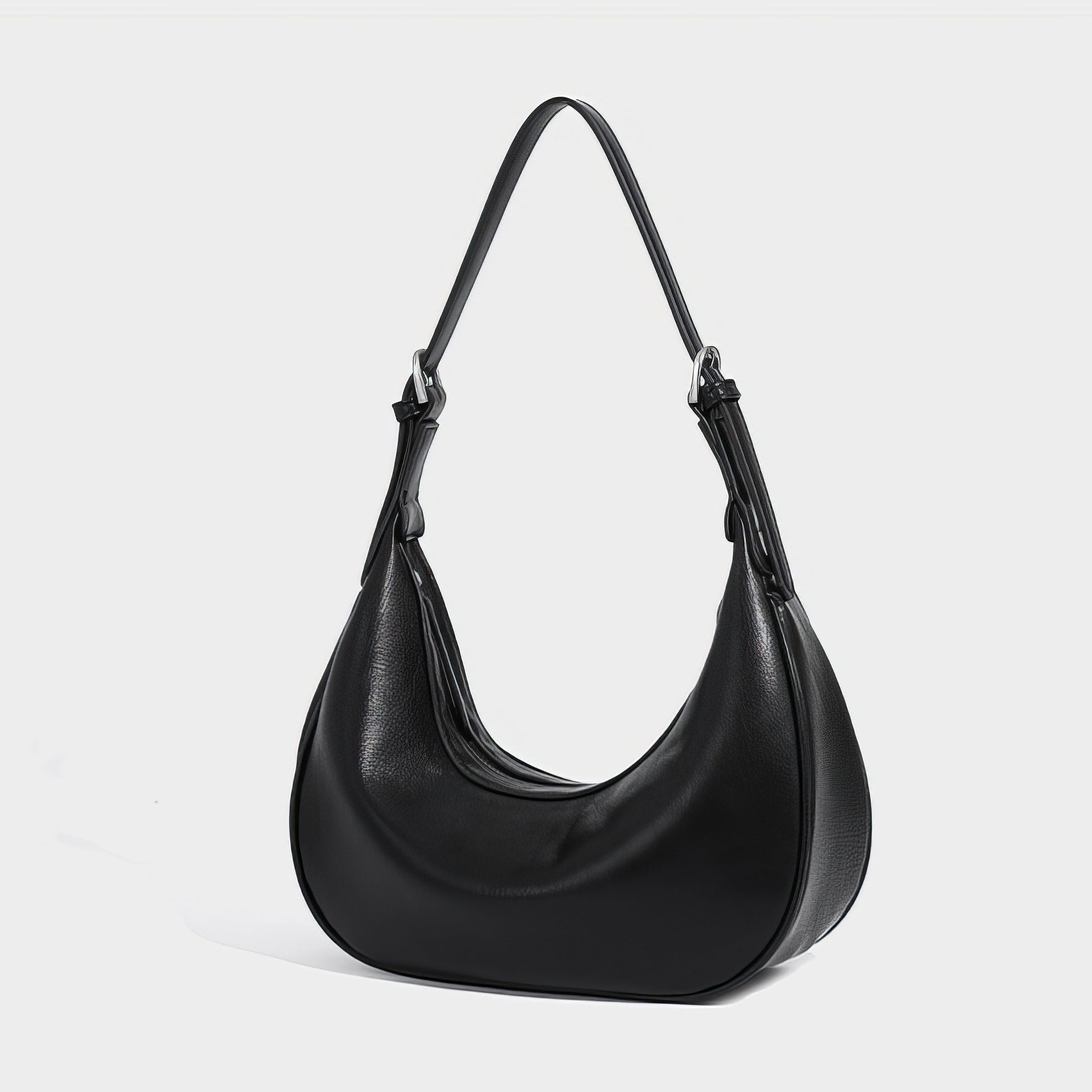 Soft Curved Faux Leather Shoulder Bag