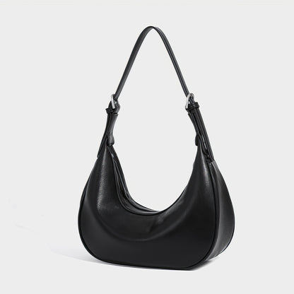 Soft Curved Faux Leather Shoulder Bag
