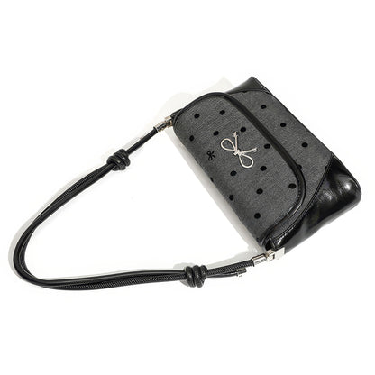 Polka Dot Bow Flap Shoulder Bag