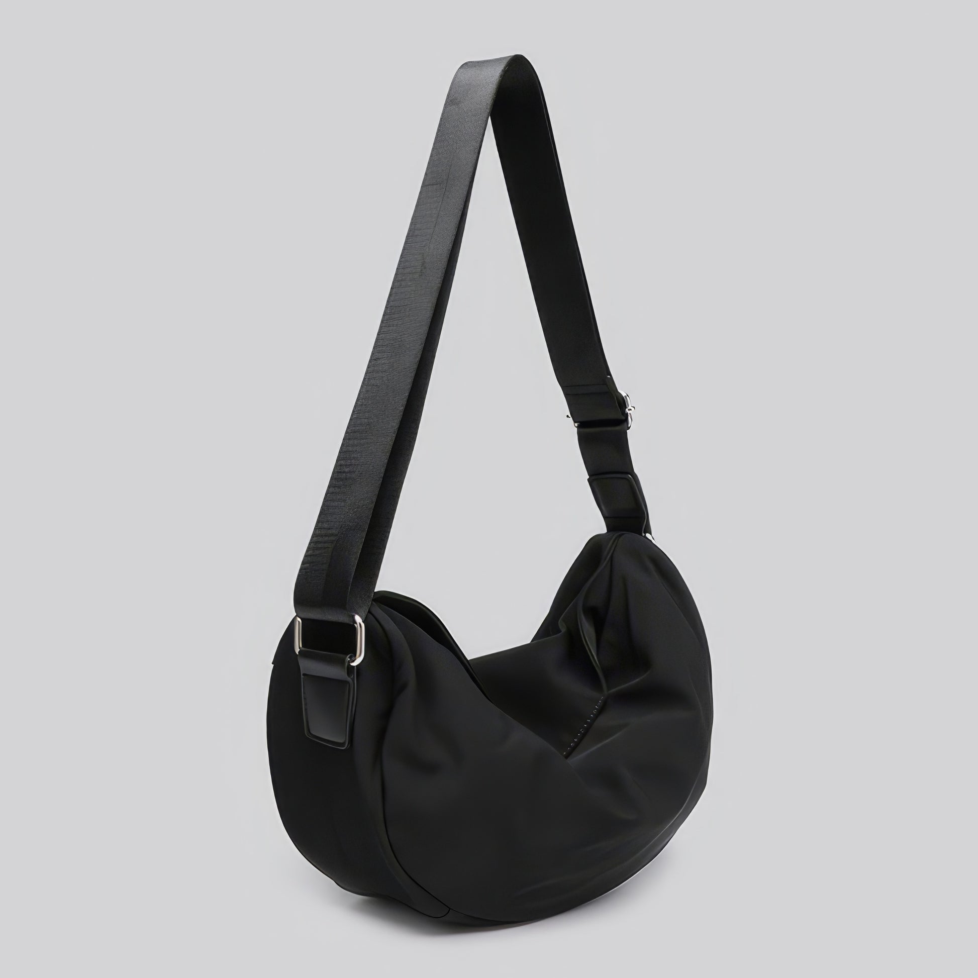 Minimal Canvas Crescent Shoulder Bag