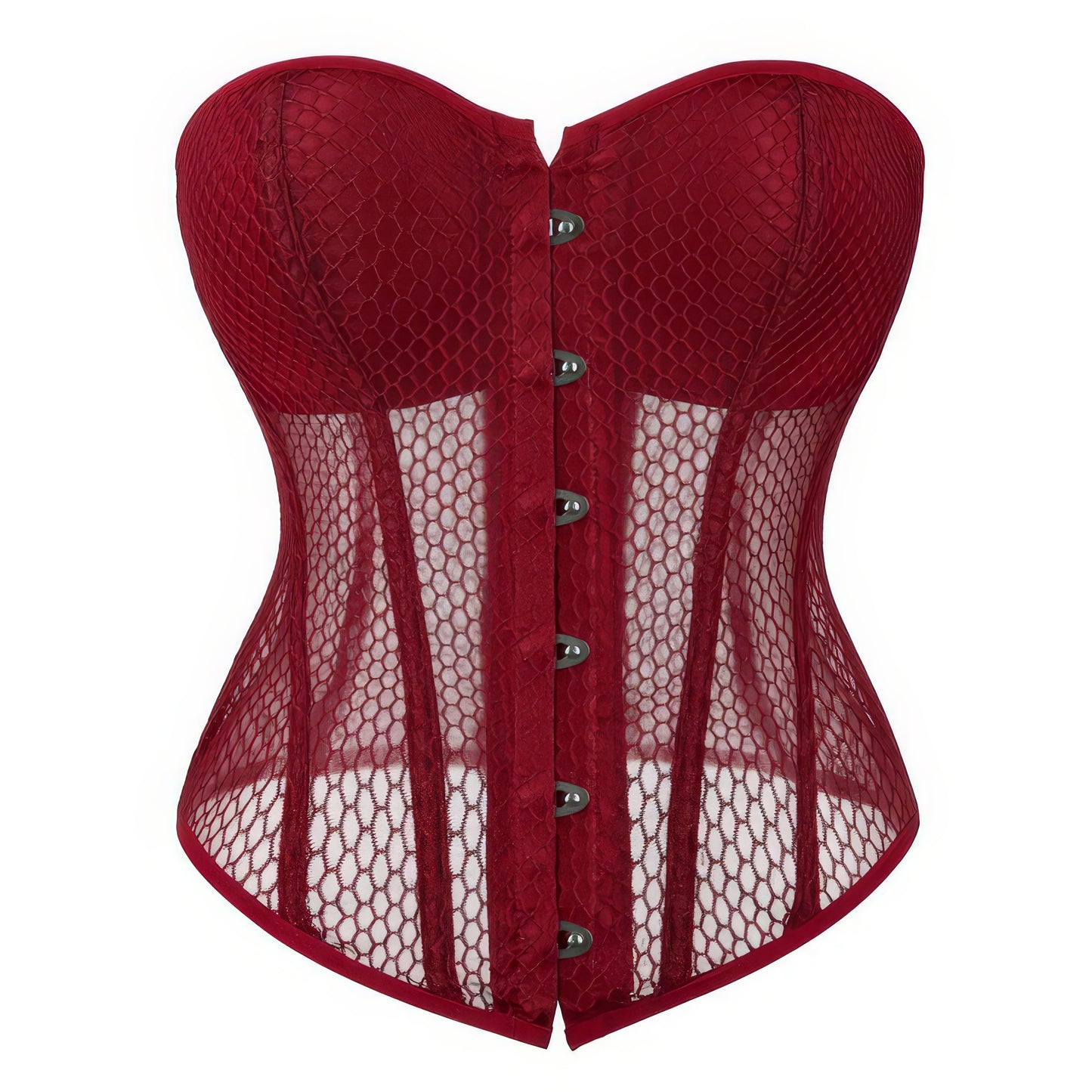 Mesh Panel Fishnet Corset Top